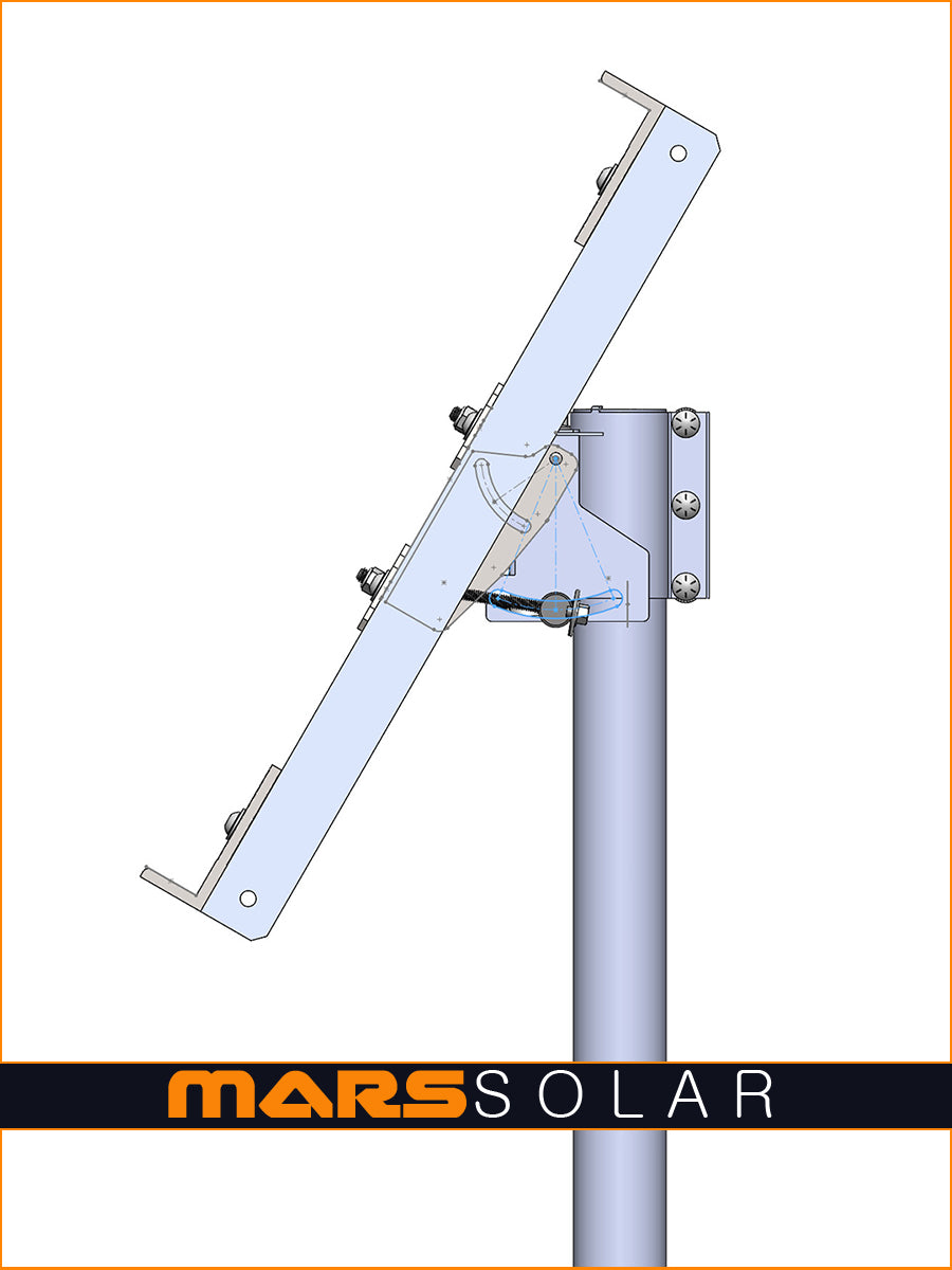 V2.0 Eagle Solar Rack 2" (OD) Pole Mount Fits 40W 700W (1-3 Panels –  Mars Energy Corp