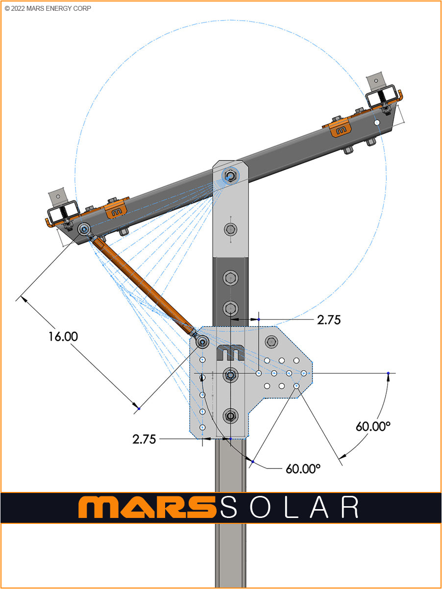 V3.0 Storm Solar Rack / 3" Square/Round Tube Mount Fits 400W - 2400W (2-6 Panels)